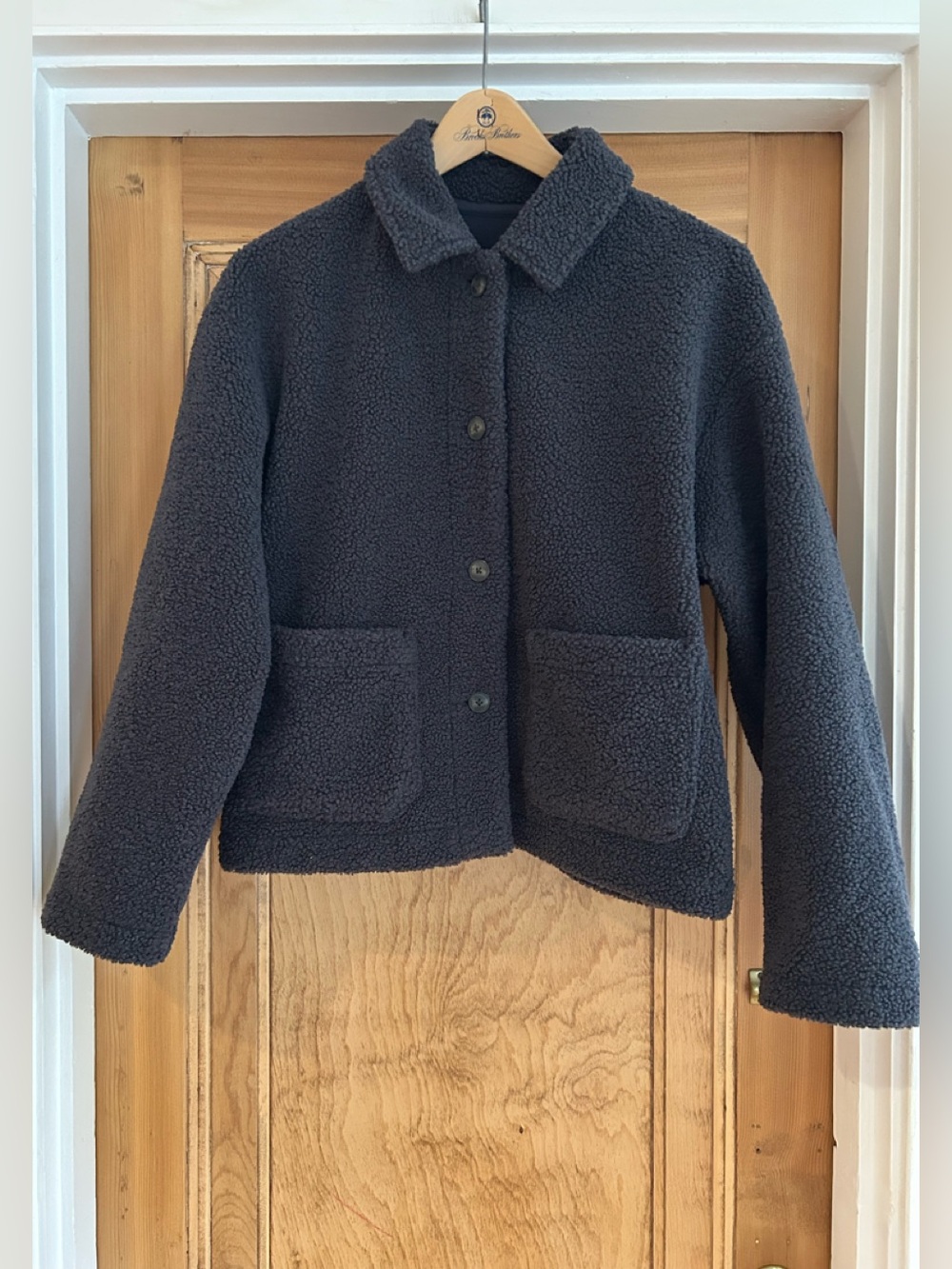 Uniqlo Dark Charcoal Sherpa Button-Front Jacket
